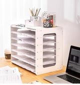 Calvreno Multi-Tier Desktop File Organizer Rack for Office Supplies and Documents