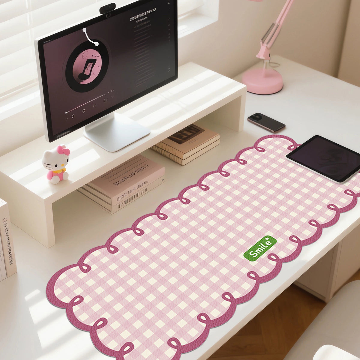 Calvreno Extra Large Aesthetic Desk Mat and Mouse Pad for Office and Home