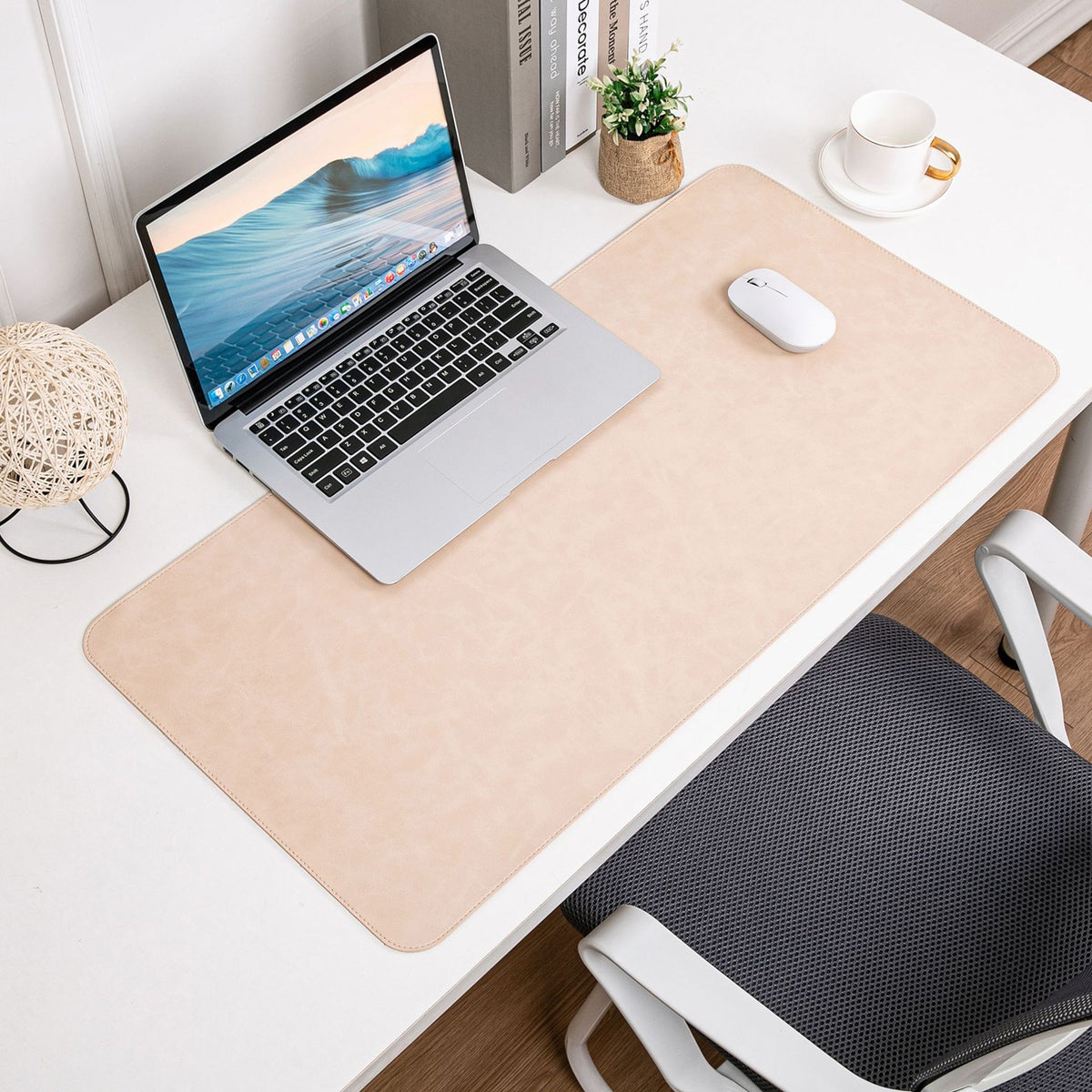 Calvreno Extra Large Soft-Touch Leather-Style Desk Mat and Mouse Pad