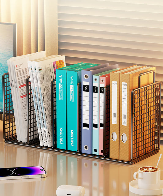 Calvreno Multi-Compartment Vertical Desktop File Organizer and Document Holder