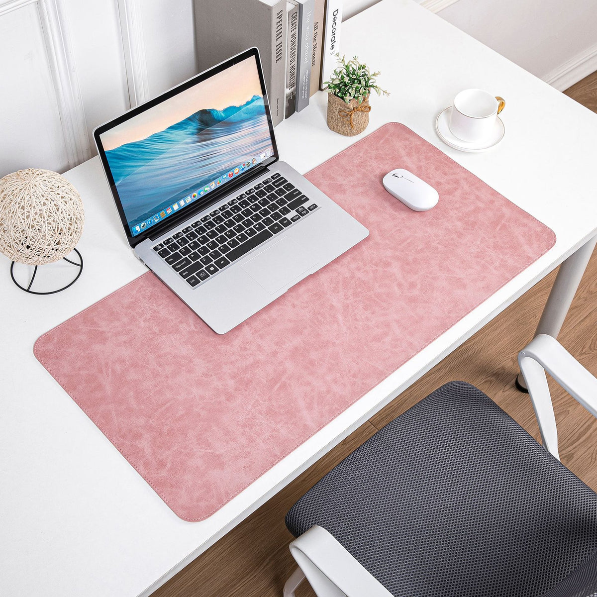 Calvreno Extra Large Soft-Touch Leather-Style Desk Mat and Mouse Pad