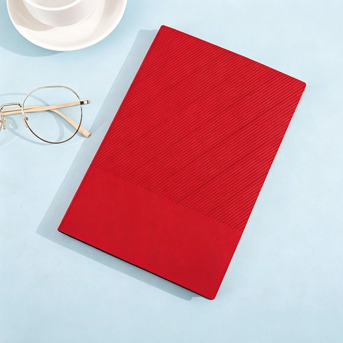 Calvreno Minimalist Twill-Pattern Business Notebook Set for Office and Meetings
