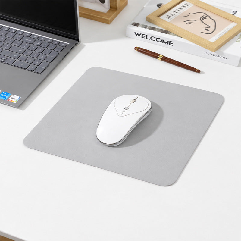 Calvreno Minimalist Solid Color Leather-Style Mouse Pad for Office and Home